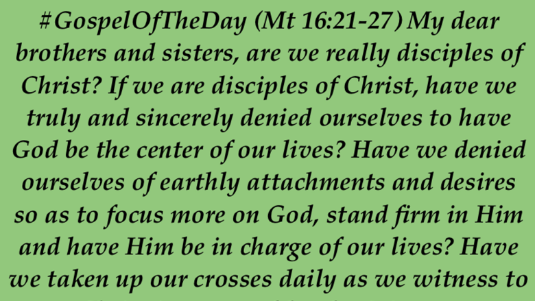 22nd Sunday of Ordinary Time, Year A