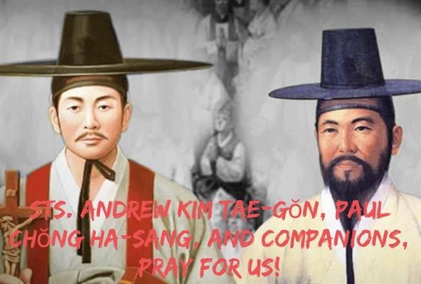 20th September - Saints Andrew Kim Tae-gŏn, Paul Chŏng Ha-sang, and Companions