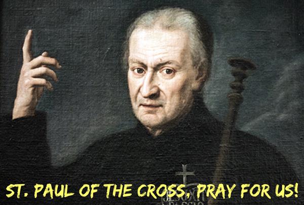 20th October  - St. Paul of the Cross