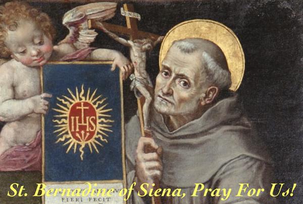 20th May – St. Bernadine of Siena