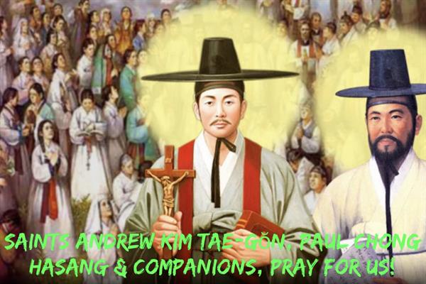 20th September - Saints Andrew Kim Tae-gŏn, Paul Chong Hasang & Companions 